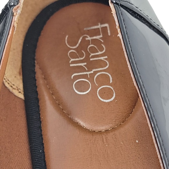 Franco Sarto Brody Loafers Womens 9 Black Faux Patent Leather Chunky Academia - Picture 6 of 12